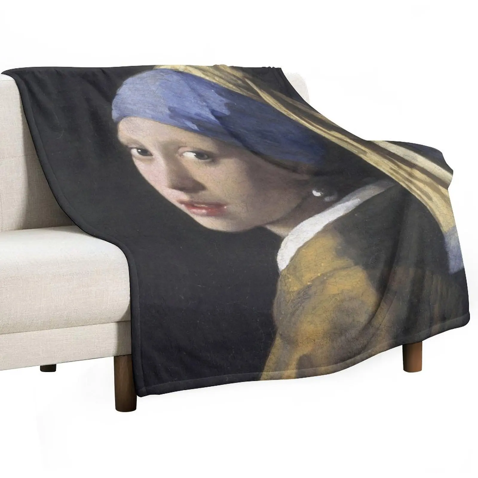 

Johannes Vermeer - The Girl With A Pearl Earring Throw Blanket Soft Plush Plaid bed plaid Blankets