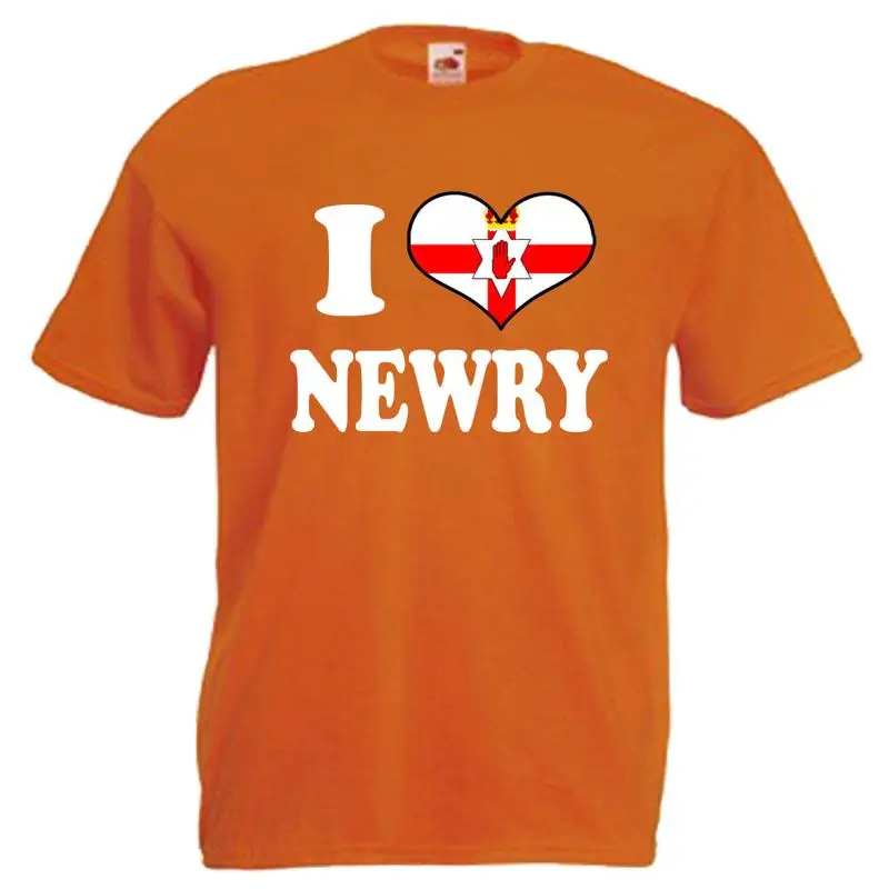 تي شيرت رجالي I Love Heart Newry للبالغين 12 لونًا مقاس S 3XL