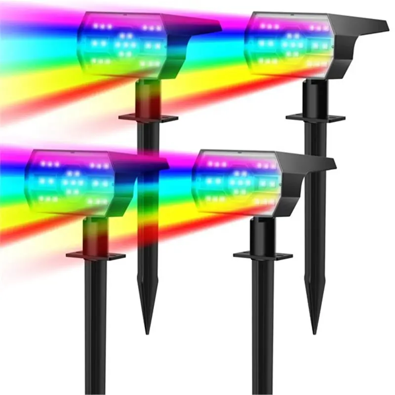 B84B-Solar Powered Garden Lights 4Pcs Outdoor Waterproof, 56 LED 3 Lighting Modes Solar Light For Yard Spot For Outside A