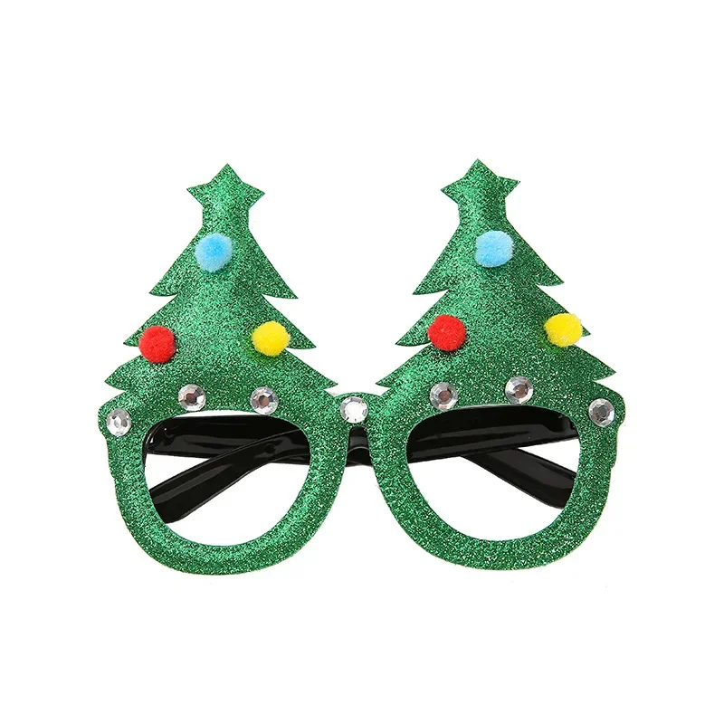 Natale stile carino Divertenti occhiali natalizi Cartone animato Babbo Natale Albero di Natale Alce Festa Buon Natale Decor Adatto per feste