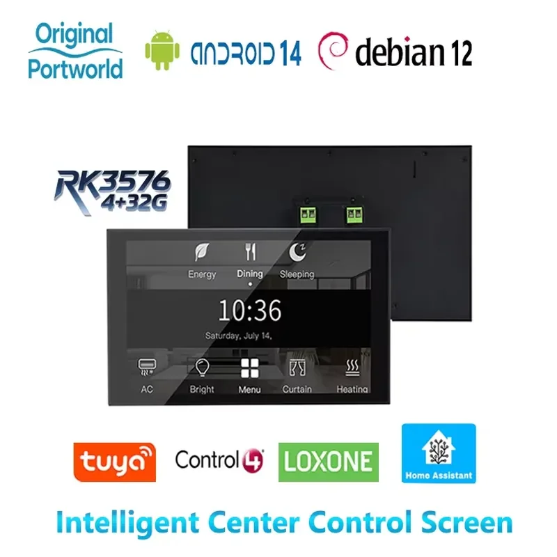 

Home Assistant Metal All in One 8 Inch IPS Android Electric Smart Home Touch Screen Touch Panel with Bar Design for Garage &