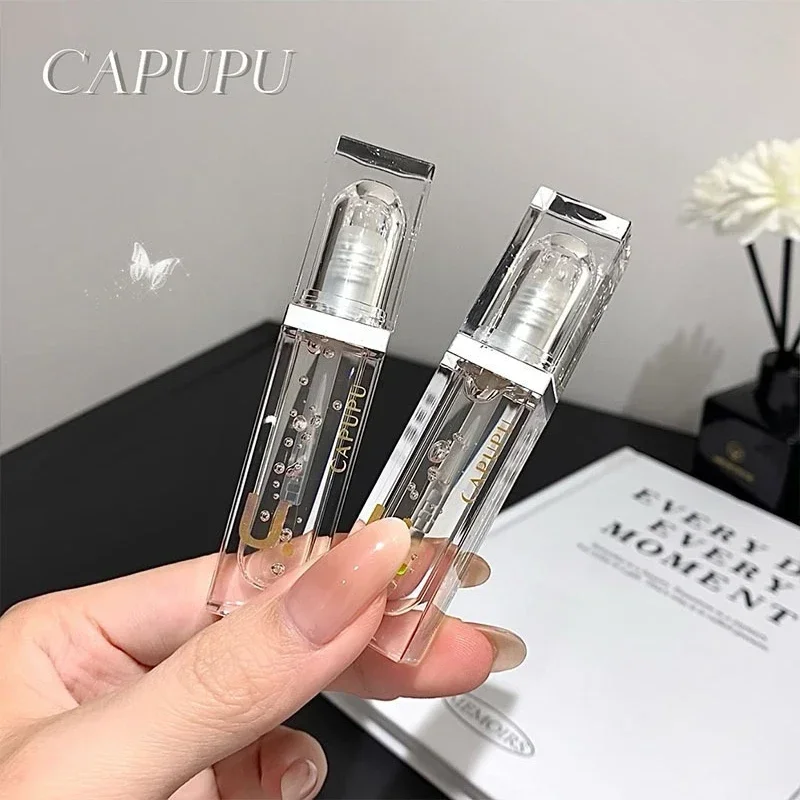 Transparent Jelly Mirror Lip Gloss Moisturizing Lip Glaze Water Light Crystal Clear Hydrating Lip Plumping Gloss Oil Makeup Base