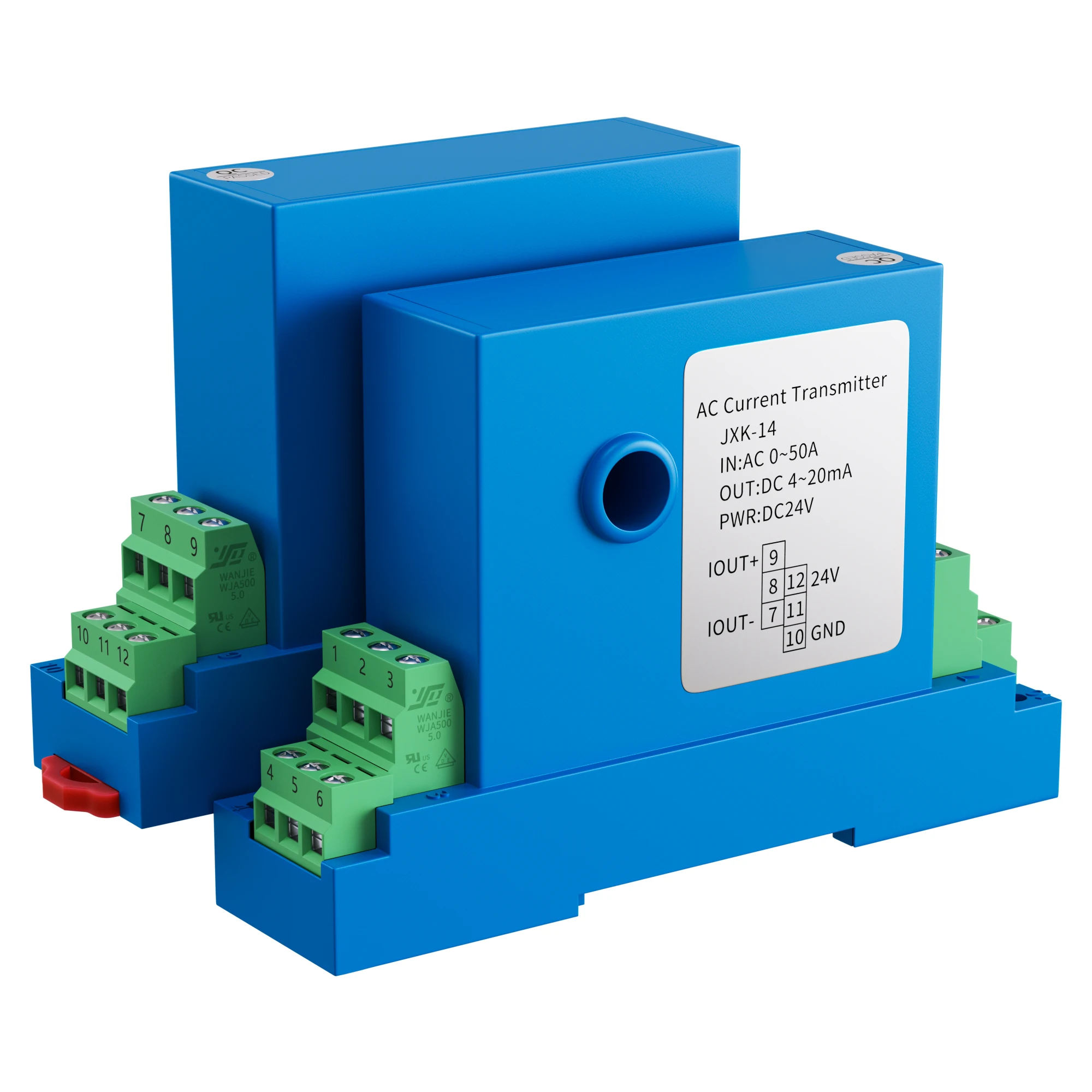 DC電流センサートランスミッター,4-20ma 0-10V,50a/100a/150a入力,インテリジェント電流信号