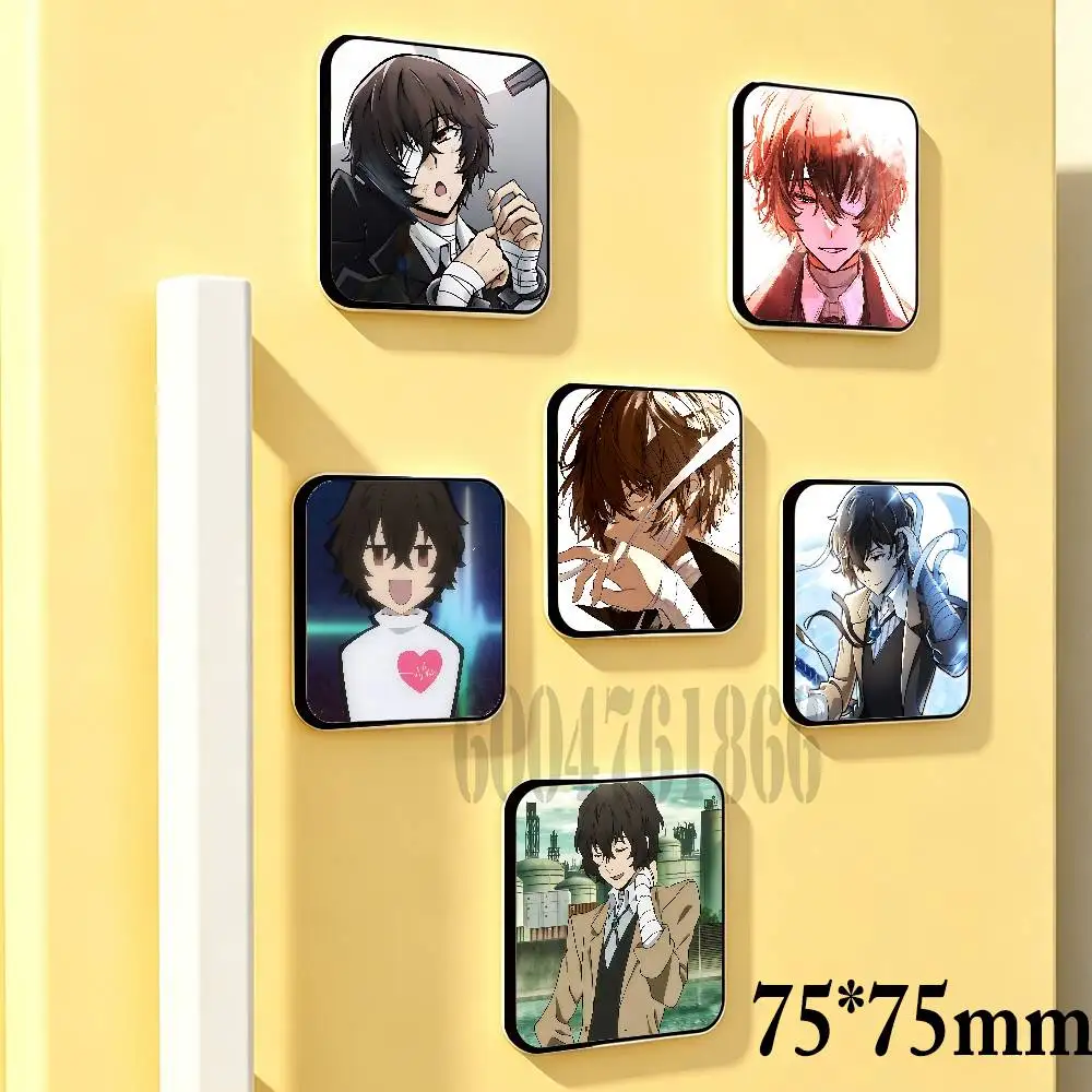 Osamu D-Dazai 75mm Square Cute Fridge Magnet Decorative Refrigerator Magnet Home Kitchen Decoration Souvenir Gift
