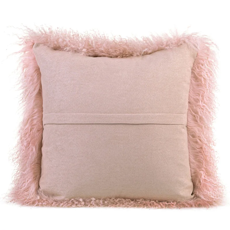 Luxury Cushion Cover 30x50 45x45cm Pink Beach Wool Square Pillow Case For Home Hotel Bed Sofa