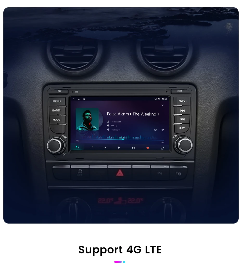 Junsun 7" Kabelloses CarPlay für Apple Android Auto Autoradio für Audi A3 8P S3 RS3 2003-2012 GPS-Navigation SWC Bluetooth FM RDS DSP IPS Touchscreen Intelligente Fahrzeugsysteme KI-Sprachsteuerung 4G WiFi 8-Kern Plug&Play Haupteinheit – Detail 26