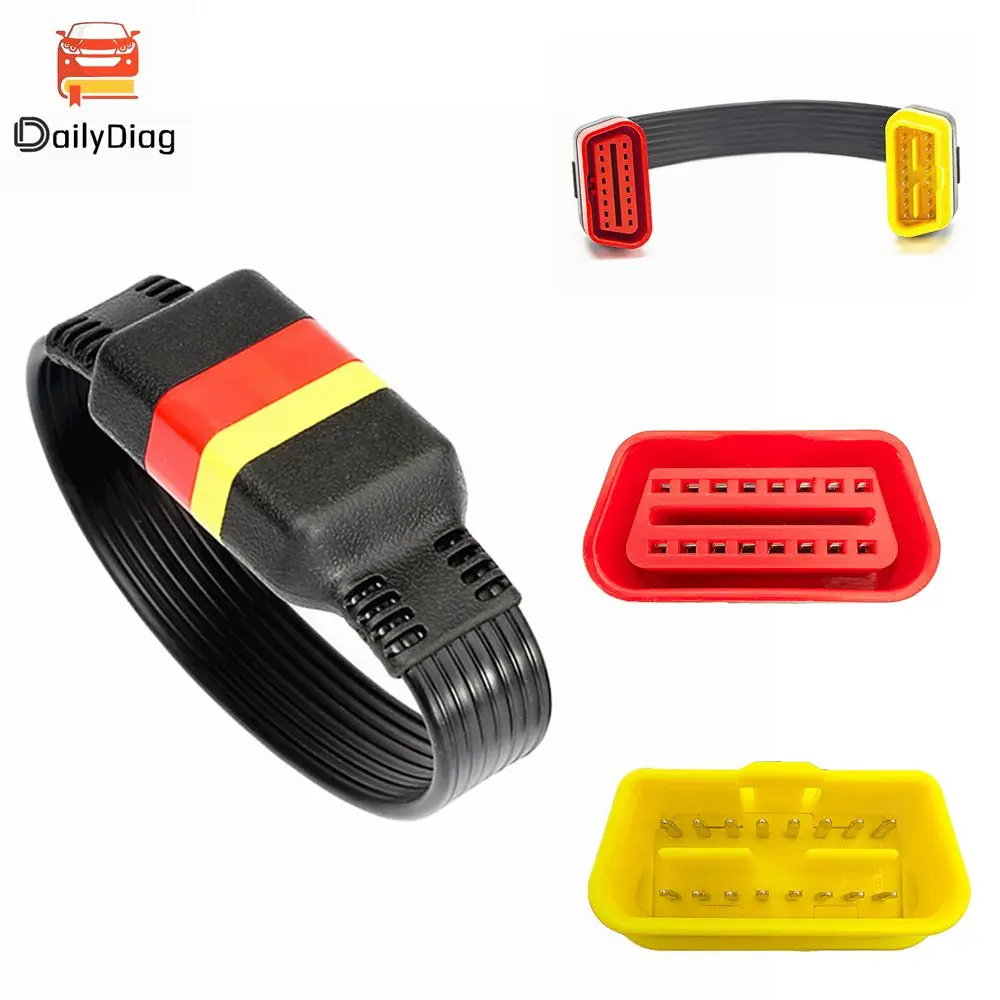 

OBDII Cable 16PIN Male to 16PIN Female OBD2 Extension Connector for Car Diagnostic Extending Cable