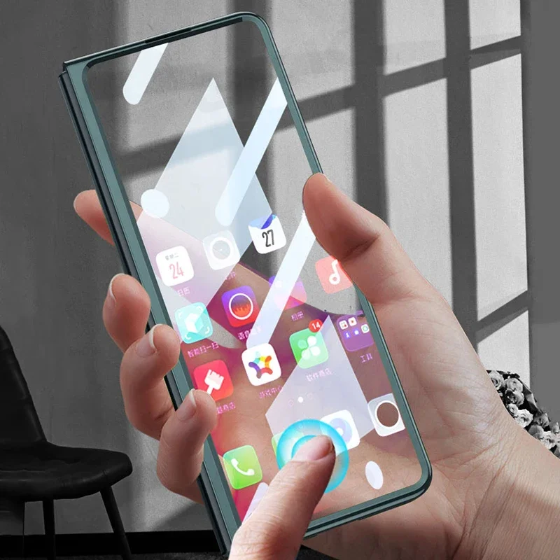 GKK الفاخرة تصفيح غطاء زجاجي للشاشة لهاتف سامسونج جالاكسي Z أضعاف 7 6 5 حافظة حماية الكاميرا البلاستيك الصلب لهاتف جالاكسي Z أضعاف 4 5