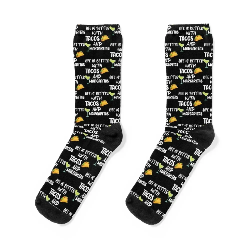 Life is Better with Tacos and Margaritas funny mexican cinco de mayo tacos Essential Socks christmas gift Man Socks Women's