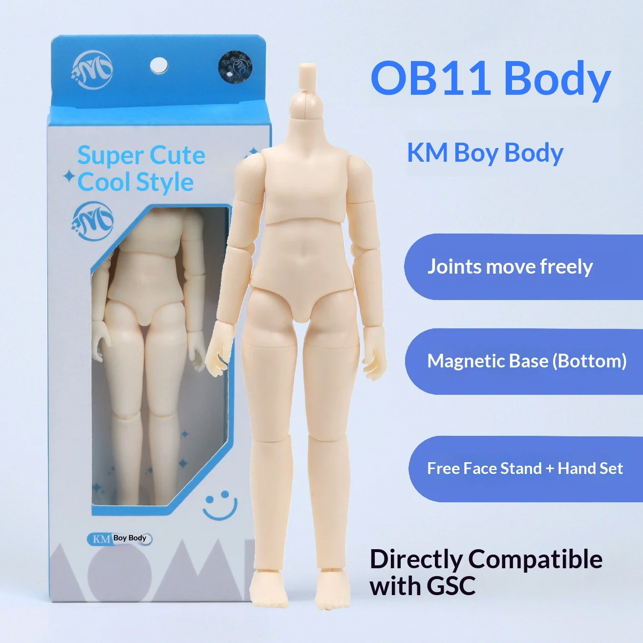 

OB11 12-Point Articulated Doll Body Youthful Shota Style Figure Base Compatible with Major Brands for Customization