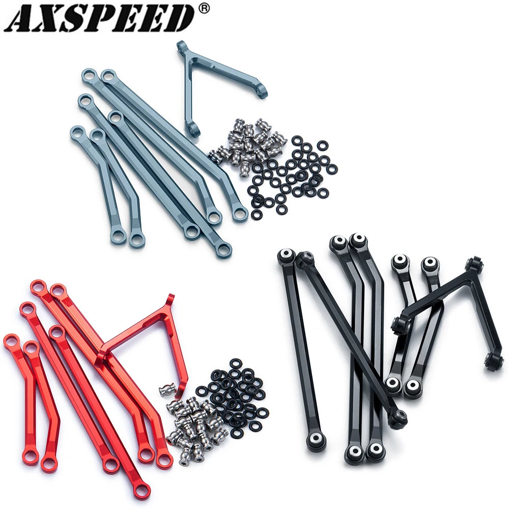 AXSPEED Metal High Clearance Chassis Links Linkage Set for 1/24 RC Crawler Axial SCX24 90081 AXI00004 AXI00005 4WD Parts