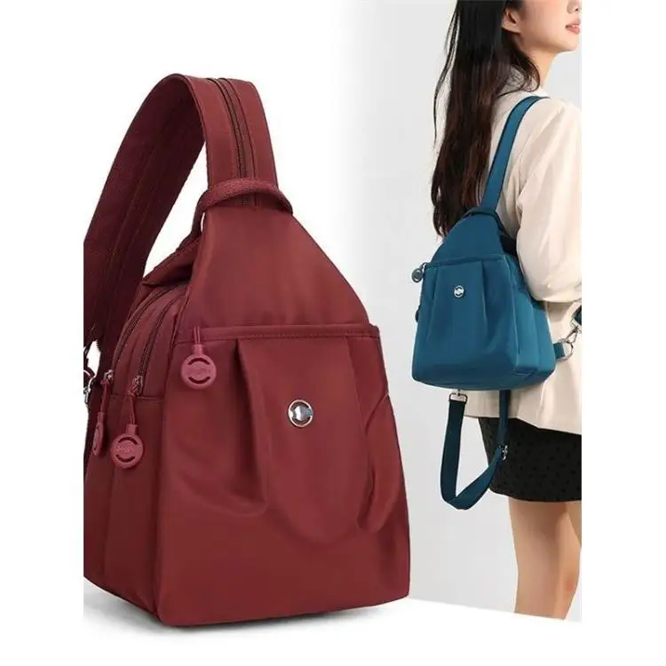 Casual Large Capacity Women's Backpack Fashionable Lightweight Multi-Functional Crossbody Chest Bag Leisure Travel Bag