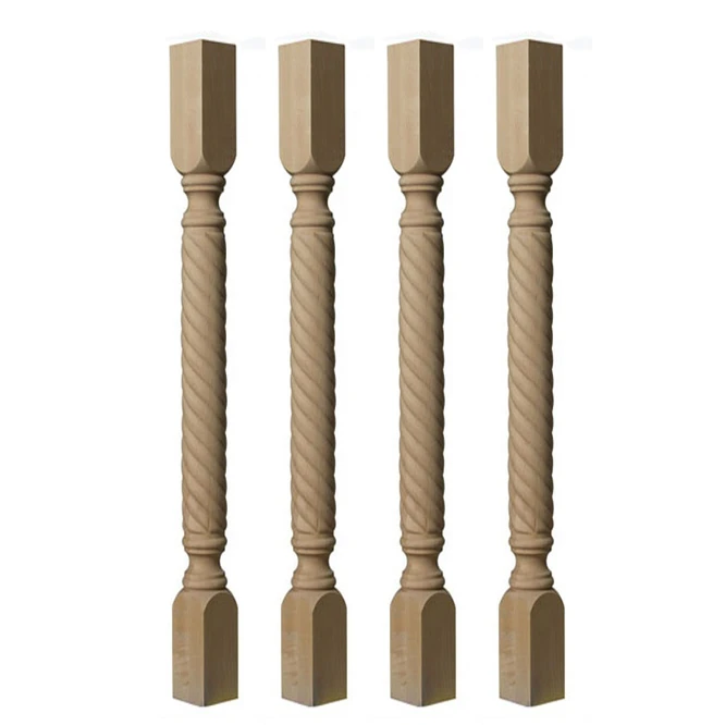 Customization Special Designed Indoor Stair Wood Balusters and Handrail Elbow Acrylic Decorative Concrete for Villa and Home