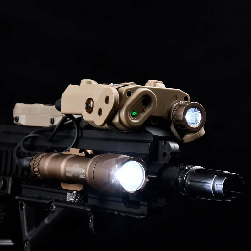 

WADSN AN PEQ15 Laser RED/GREEN/BLUE IR Fill LED Strobe & M300A M600C Tactical Flashlight SF Marking & Dual Control Button Switch