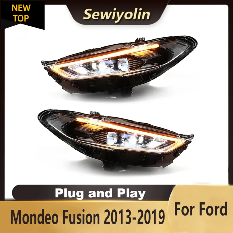 

Car Accessories Headlight Assembly For Ford Mondeo Fusion 2013-2019 LED Lights Lamp DRL Signal Plug And Play Daytime Running