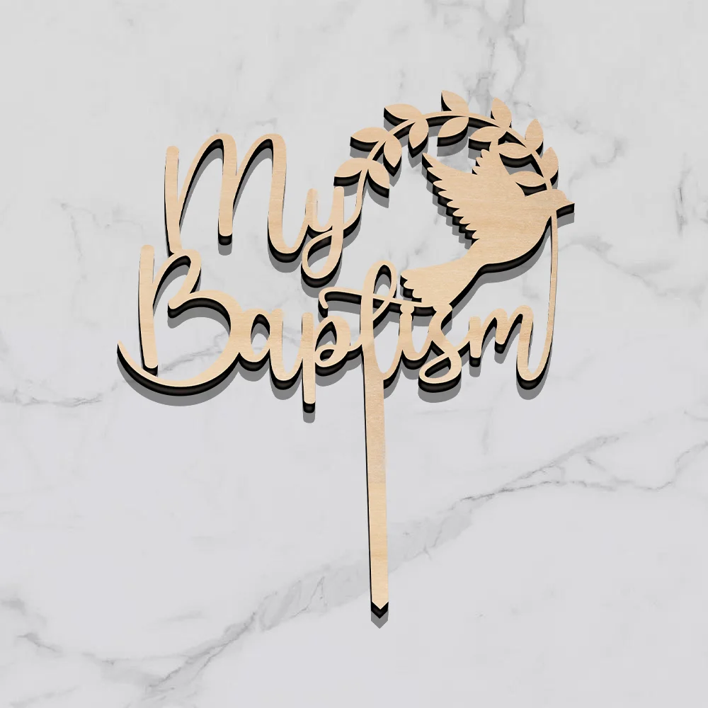 My Baptism Cake Topper in Wood Baptism Cake Decoration