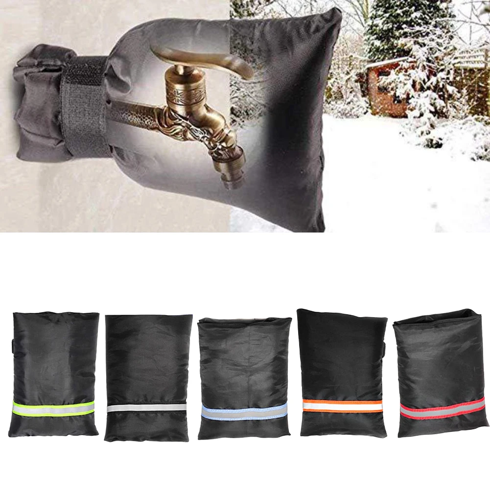 4Pcs Winter Faucet Covers Anti-freezing And Heat Insulation Waterproof Reusable Faucet Protection Cover With Reflective Strip