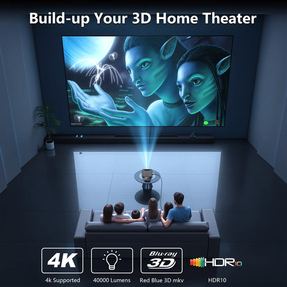 XIWBSY 35000Lumen Android 12 Projector Bluetooth5.2 AutoFocus