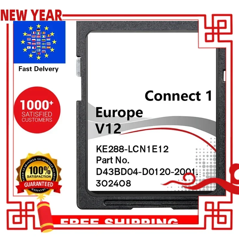 Connect1 V12 SD Card Sat Nav Update 2022 Cover All Europe for Nissan Micra Note Cube Juke X-Trail Cabstar NV200