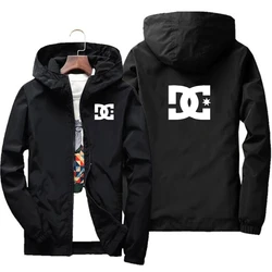 Men's DC Printed Hooded Jacket, Zippered Casual Sweater, Jacket, Sportswear, Men's Jacket, Large Size, Fashion Brand