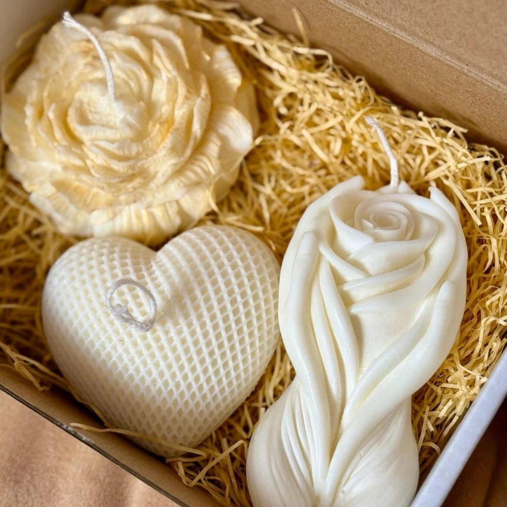 Rose Heart เทียนแม่พิมพ์ซิลิโค - Scented Candle Set บทวิจารณ์และราคา