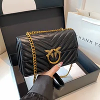 Bolso de mujer, bolso de cadena, bolso tipo golondrina, bolso de hombro y bandolera versátil de alta gama, bolso cuadrado pequeño bordado para mujer