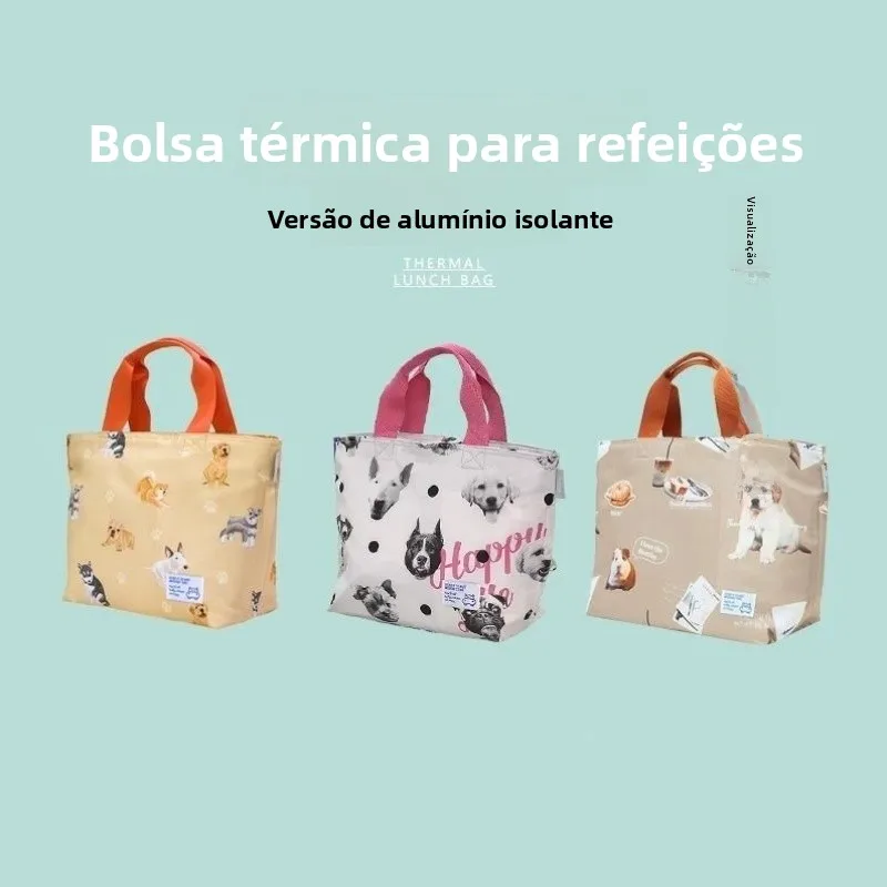2026 Nova Lancheira Térmica Portátil Estilo Japonês para Alunos do Ensino Fundamental com Cordão Organizador de Armazenamento