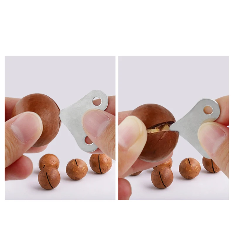 Abridor de cáscara de nuez, herramienta pequeña, abridor de nueces de macadamia, abridor de cáscara de acero inoxidable, pelador de avellanas para el hogar, 5 unidades/10 unidades