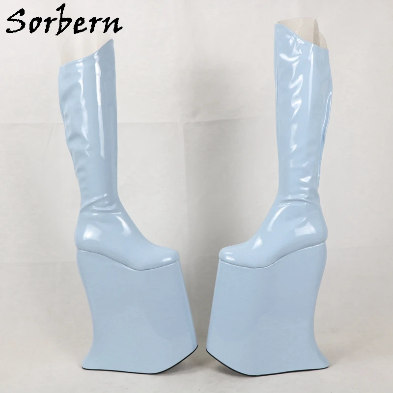 Sorbern Customized Drag Queen Boots Women Unisex 30Cm High Heel Knee High Ladygaga Insperied Boot Ladies Platform Shoes