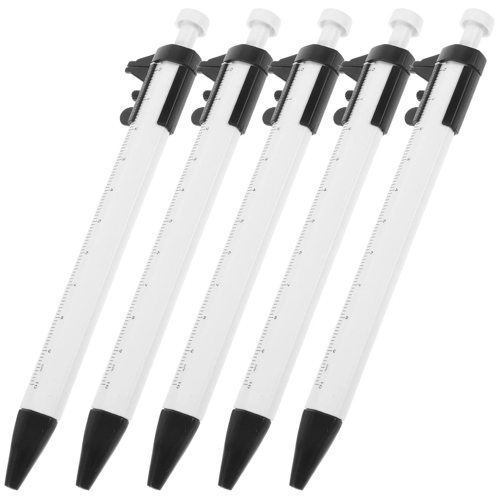 

5 Pcs Caliper Ballpoint Pen Multi-function Multipurpose Engineer Pens Plastic for Engineering