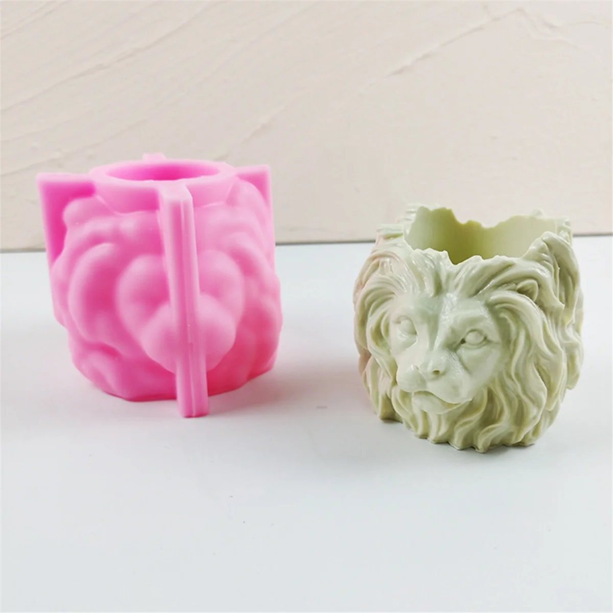 3D Lion Candle Silicone Mold Lionhead Resin Silicone Mold Lion Home Decoration Concrete Gypsum Cement Silicone Mold