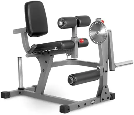 Seated Leg Extension and Curl Machine, Lower Body Adjustable Leg Exercise Machine, Weight Plate Loaded Leg Rotary Extension