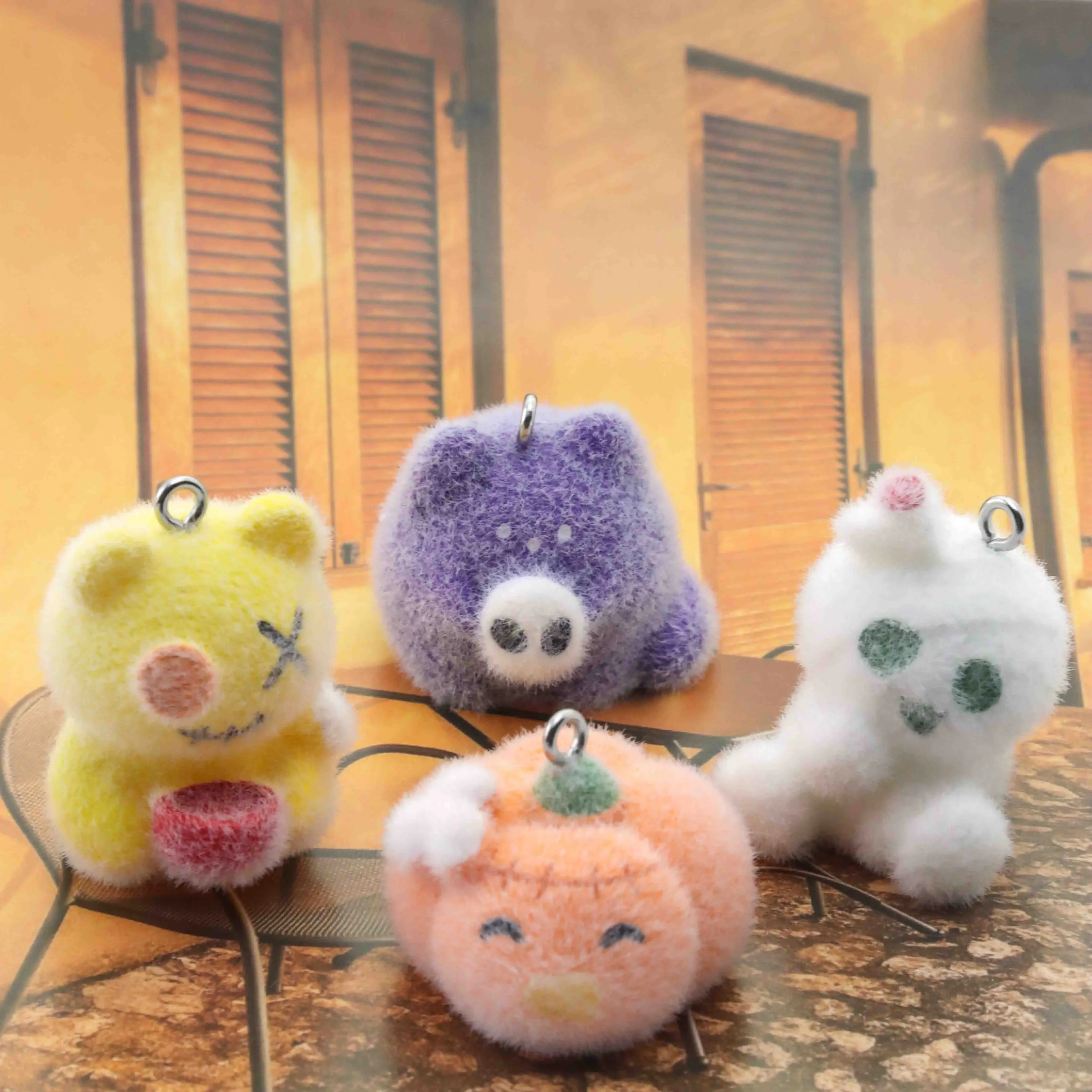 

10pcs Diy Creative Ghost Flocking Resin Charms Halloween Mummy Pumpkin Ornaments Pendant for Keychain Earring Jewelry Making