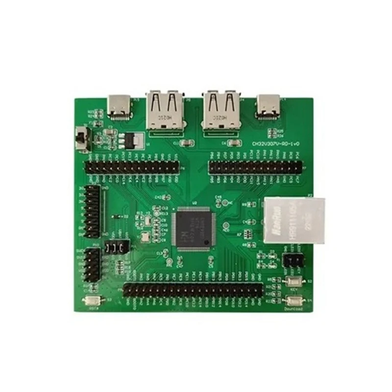 

CH32V307V-EVT-R0 CH32V307 Макетная плата 32-битный процессор RISC-V Core MCU USB2.0 PHY Ethernet Оценочное встроенное прочное