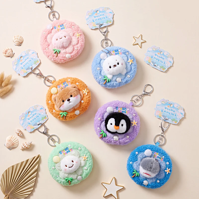Mini Sea Animal Plush Charms with Swim Ring 3 Mini Sea Animal Plush Charms with Swim Ring