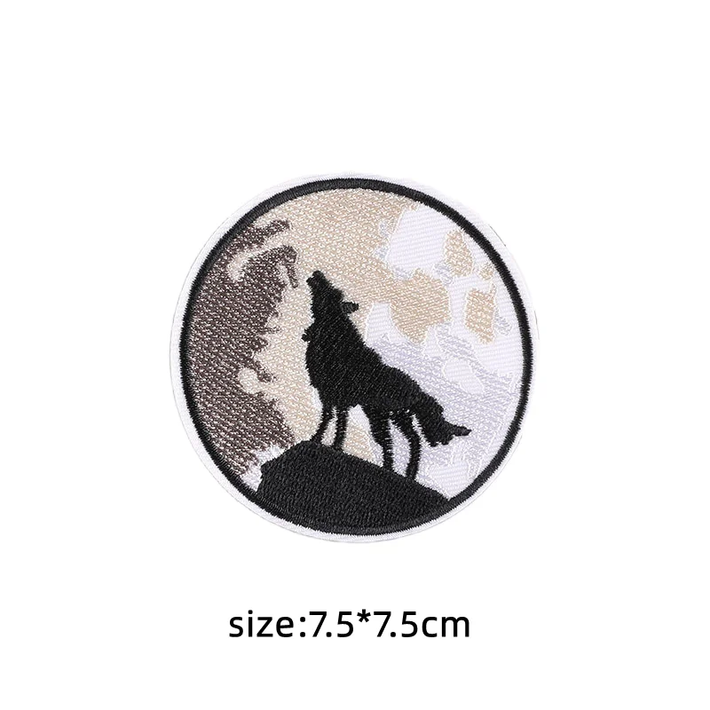 Wolf Patches for Clothing Iron-on Badges Dog Applique Decorative Tranfer Sticker For Cloth Ironing Patch On Clothes Stickers