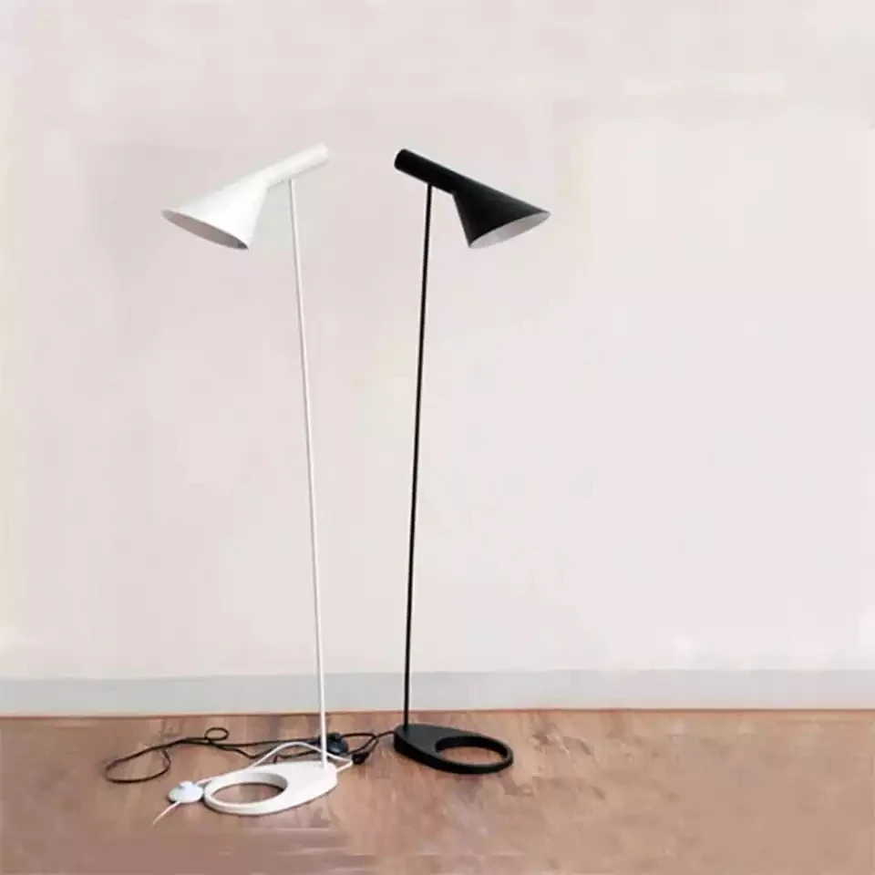 Imagem -03 - Led Floor Lights Decoração Nórdica Home Stand Lamp Designer Arne Jacobsen Sala de Estar E27 Preto e Branco