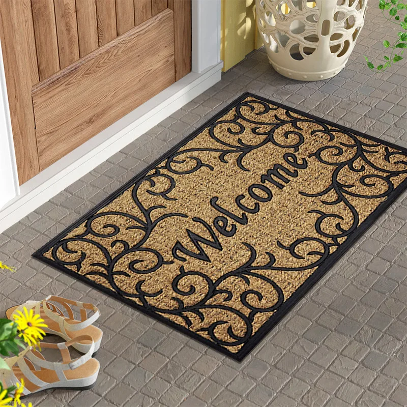 Simple and durable crystal velvet door mat, non slip bathroom mat, absorbent and machine washable balcony mat