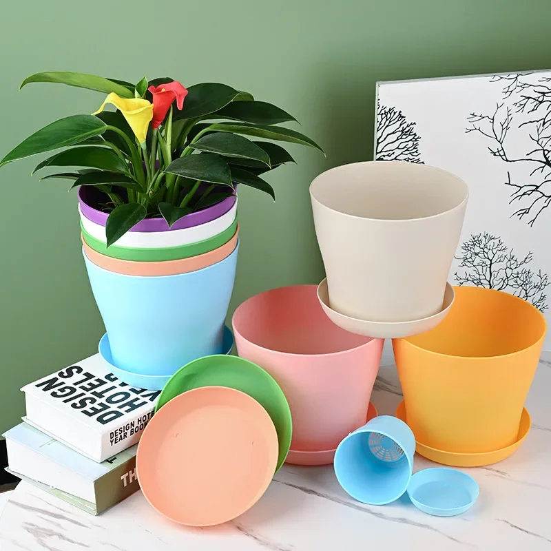 5 Sizes Flower Pot Round Planters Candy Color Mini Flowerpot for Succulents Home Office Decor Planting Supplies HIgh Quality Pot