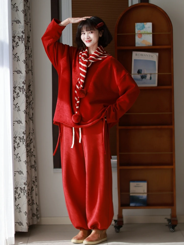 

Soft Pure Cotton Oversized Long Sve round Ne Sweatirt Comfortable Loose Fit Women's T-irt Casual Sle Autumn New Ar...