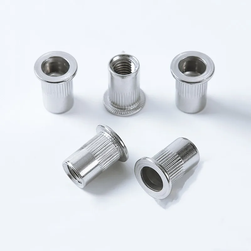 14 pcs M4 Rivet Nuts, Stainless Steel, Thin Panel Mounting Furniture Assembly, Easy Hammer Installation