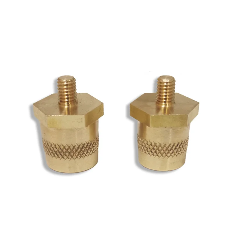 

F-F Battery Pole Adapter 1 Pair Battery Pole Clamp Gold & Silver Brass For Lithium Car Batteries