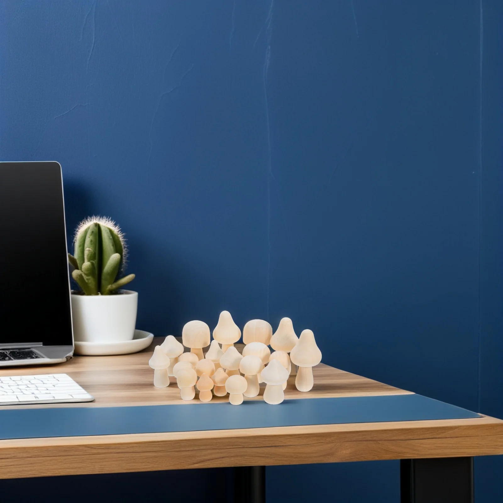 

Wooden Mushroom Head Charming Cartoon Style Carved Decorative Piece Cute Home Decoration Creative Craft Gift