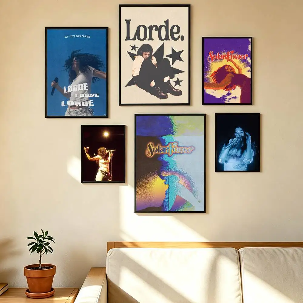 L-Lorde Alternative Singer Poster Waterproof Wall Art Sticker For Bar Living Room Vintage Decor High Quality Print Gift