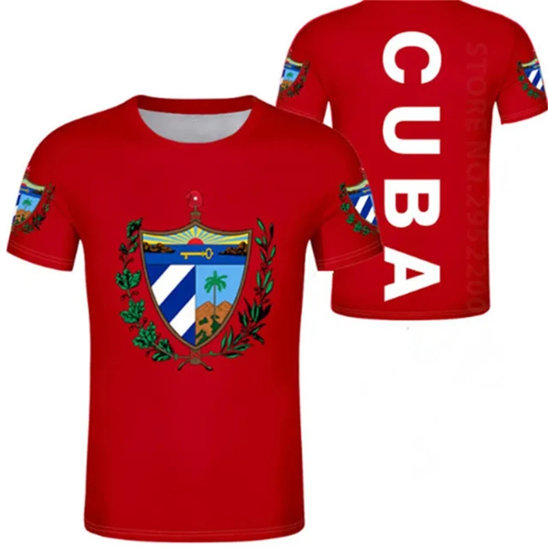 Cuban National Emblem 3D Printed T Shirt For Men Clothes Cuba Flag Sports T-Shirt Casual Women Streetwear Tees Oversized Tops