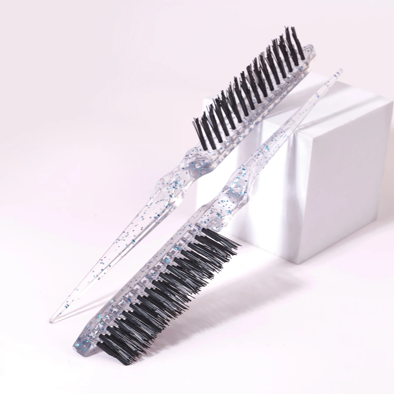 1/2/3 قطعة فرشاة شعر المسيل للدموع ، فرشاة شعر مسيل للدموع لامعة من الراتنج ، فرشاة حافة مشط ذيل الماوس ، خاصة للشعر المستعار الحقيقي #4