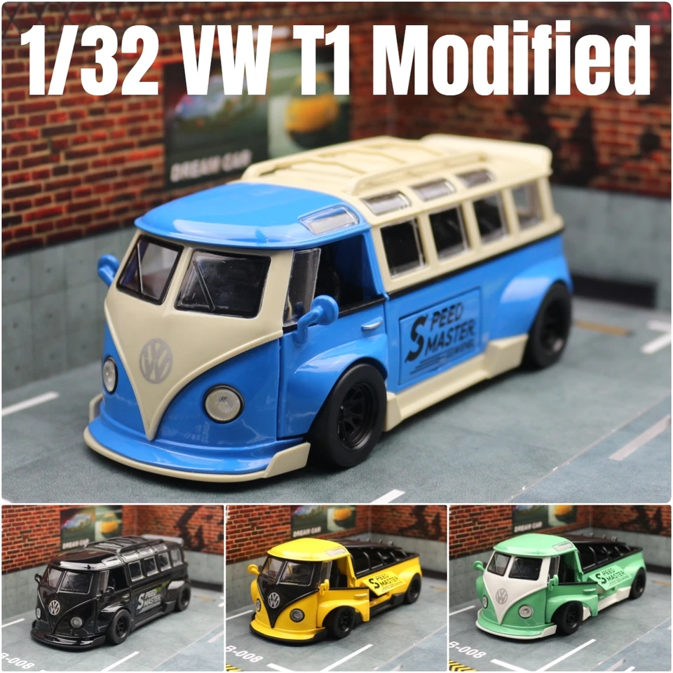 1/32 フォルクスワーゲン T1 ミニバスサンバ JDP 修正されたおもちゃの