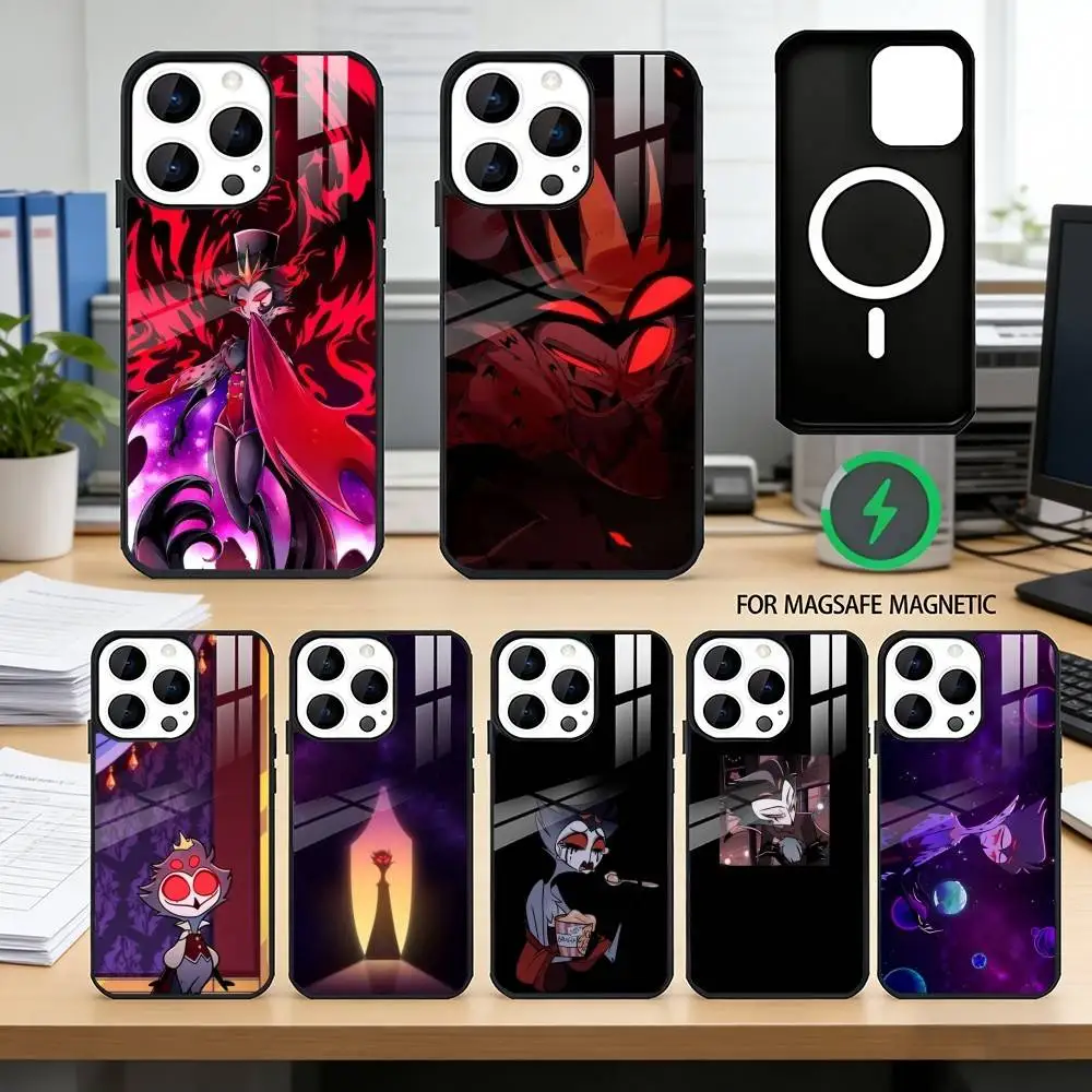 

Stolas G-Goetia H-helluva boss Phone Case For iPhone17,16,15,14,13,12,11 Plus,Pro Magnetic For Magsafe Wireless Charging