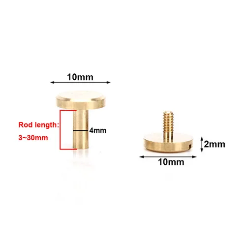 Imagen 2 del producto 10 Uds. Tornillos Chicago de encuadernación de latón, remaches, tornillo de cinturón ranurado para álbum de fotos, menú de escritorio, sujetadores de billetera, longitud de varilla 3 ~ 30mm