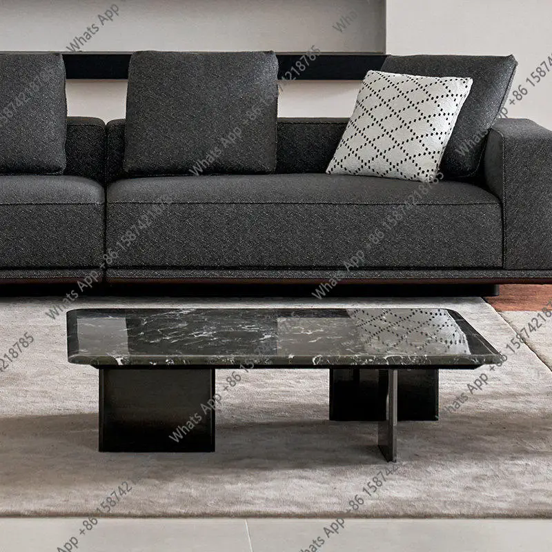 Rt Italian Minimalist Style High-end Natural Luxury Stone Coffee Table Villa Square Luxury Marble Light Luxury